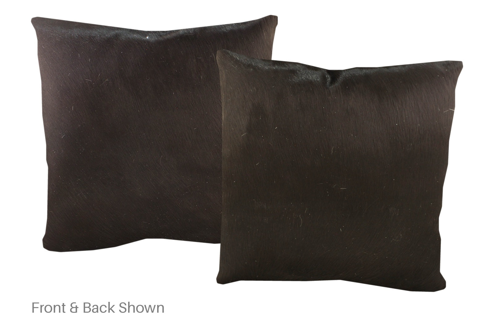 Solid Black Cowhide Pillow #A53013
