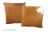 Brown and White Cowhide Pillow 20x20 #A53014 by Hudson Hides