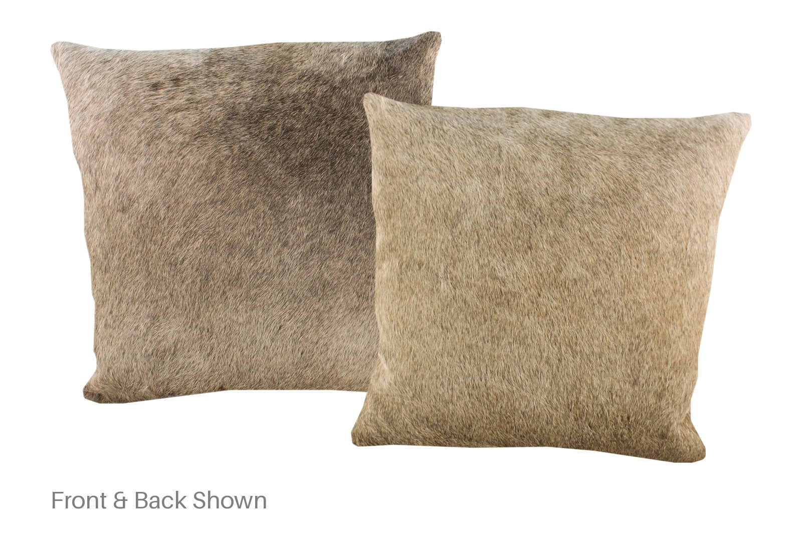 Grey with Beige Cowhide Pillow #A53021