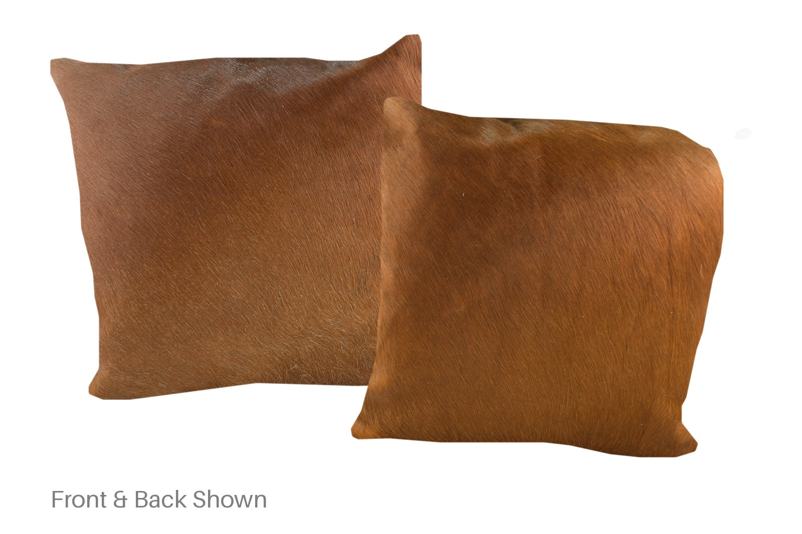 Solid Brown Cowhide Pillow #A53022