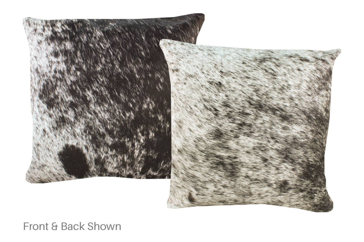 Salt and Pepper Black Cowhide Pillow #A53025