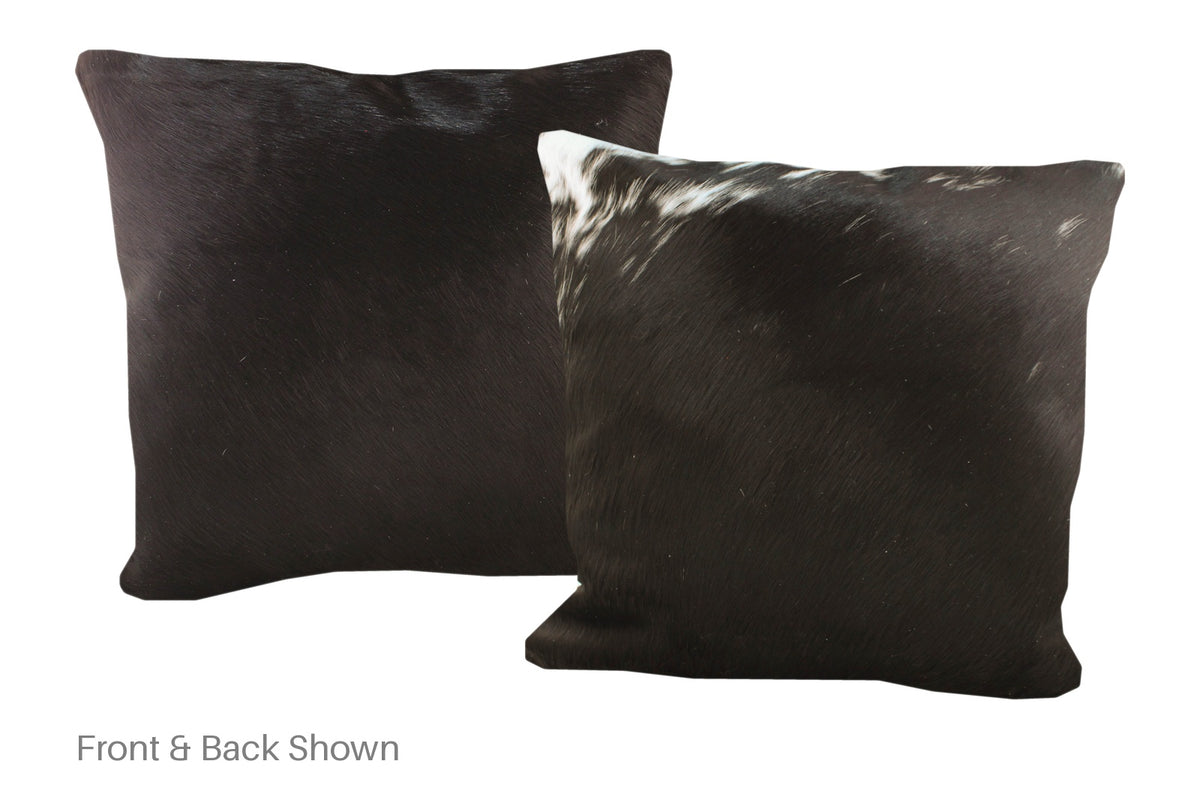 Solid Black Cowhide Pillow #A53029