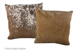 Salt and Pepper Brown Cowhide Pillow 20x20 #A53032 by Hudson Hides