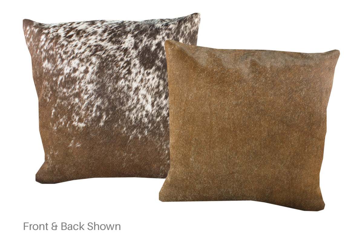 Salt and Pepper Brown Cowhide Pillow #A53032