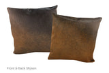 Brown with Red Cowhide Pillow 20x20 #A53036 by Hudson Hides