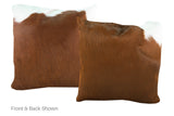 Brown and White Cowhide Pillow 20x20 #A53037 by Hudson Hides