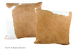 Beige and White Cowhide Pillow 20x20 #A53039 by Hudson Hides