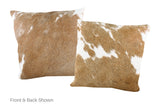 Brown and White Cowhide Pillow 20x20 #A53044 by Hudson Hides