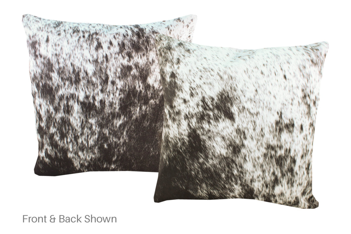 Salt and Pepper Black Cowhide Pillow #A53046