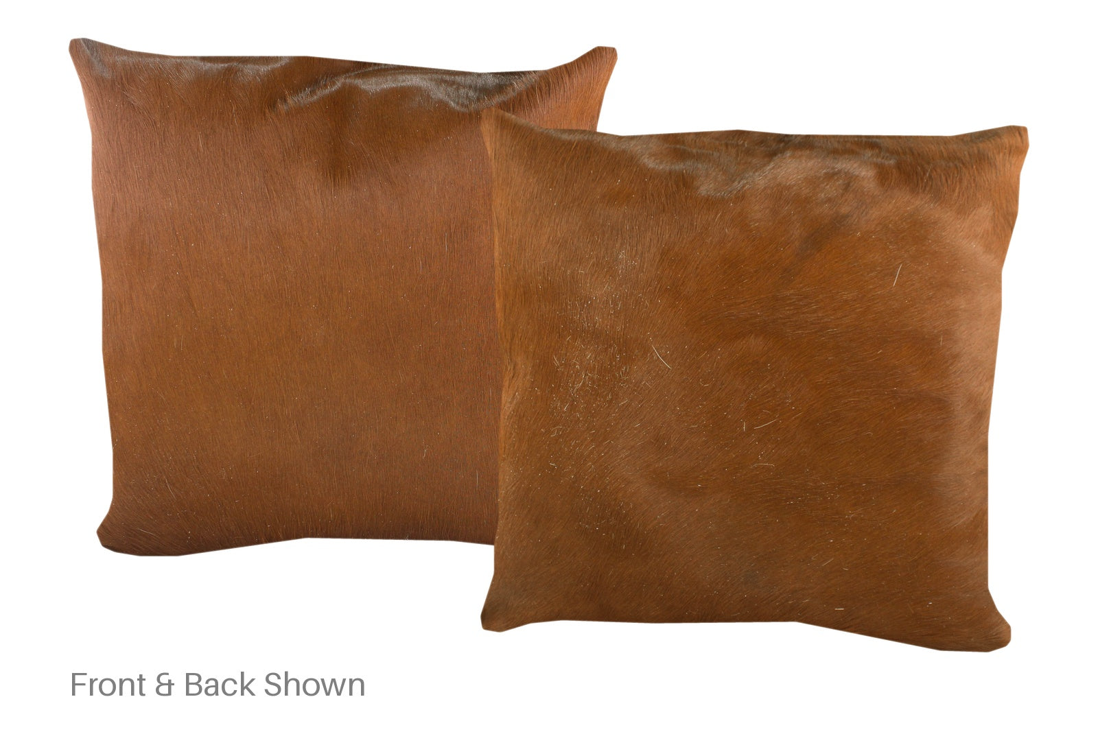 Solid Brown Cowhide Pillow #A53053