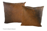 Brown with Red Cowhide Pillow 20x20 #A53060 by Hudson Hides