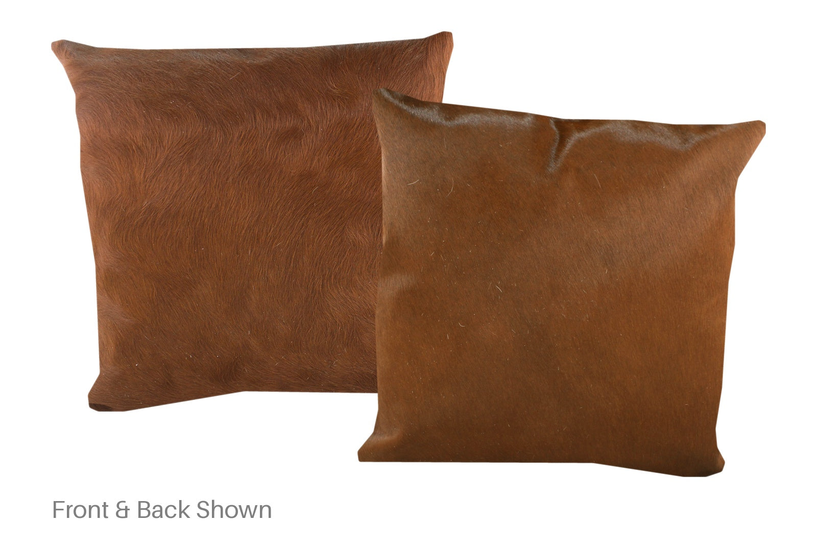 Solid Brown Cowhide Pillow #A53070