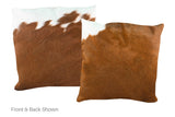 Brown and White Cowhide Pillow 20x20 #A53074 by Hudson Hides