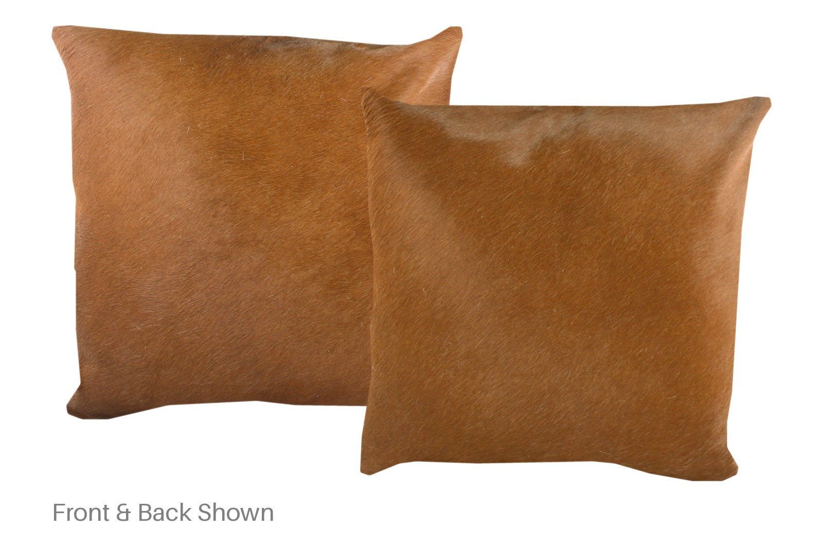 Solid Brown Cowhide Pillow #A53086