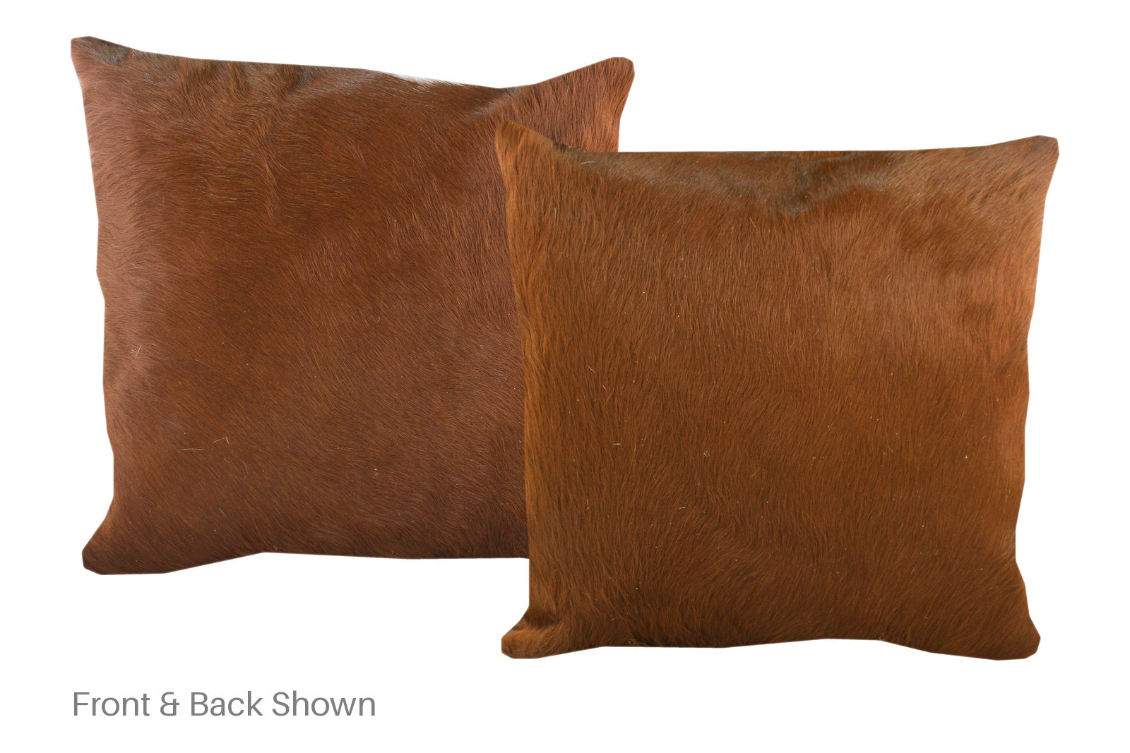Solid Brown Cowhide Pillow #A53087