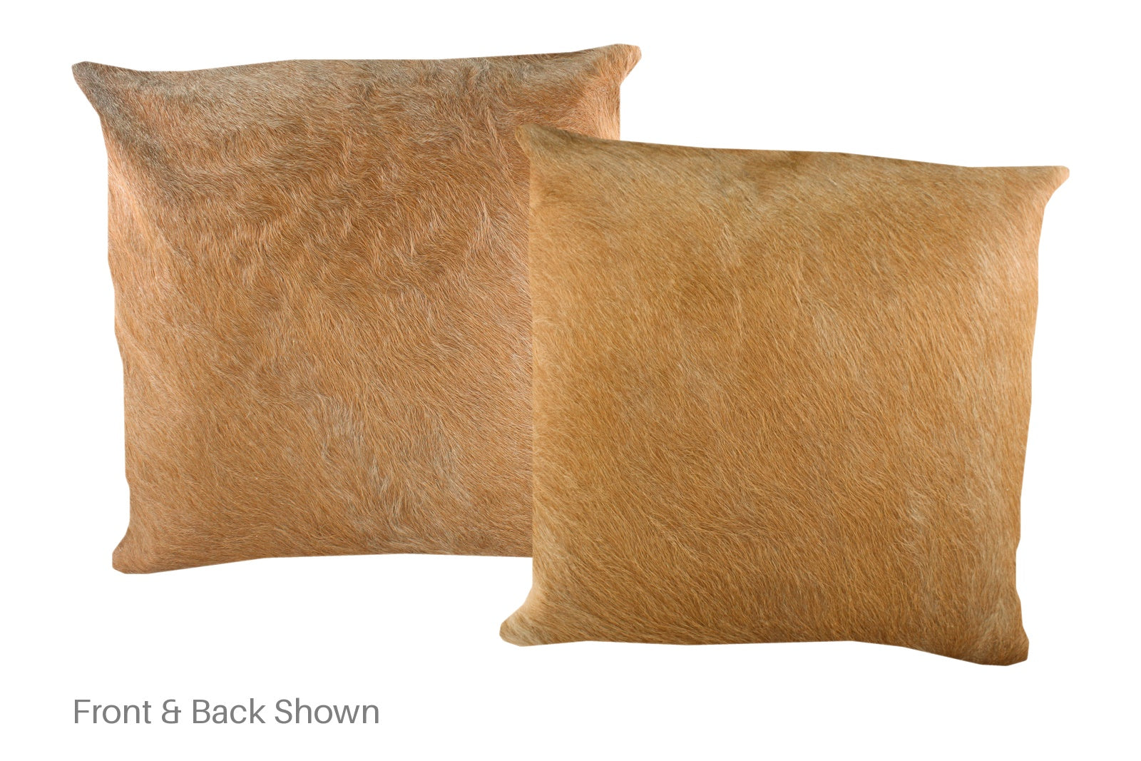 Solid Brown Cowhide Pillow #A53096