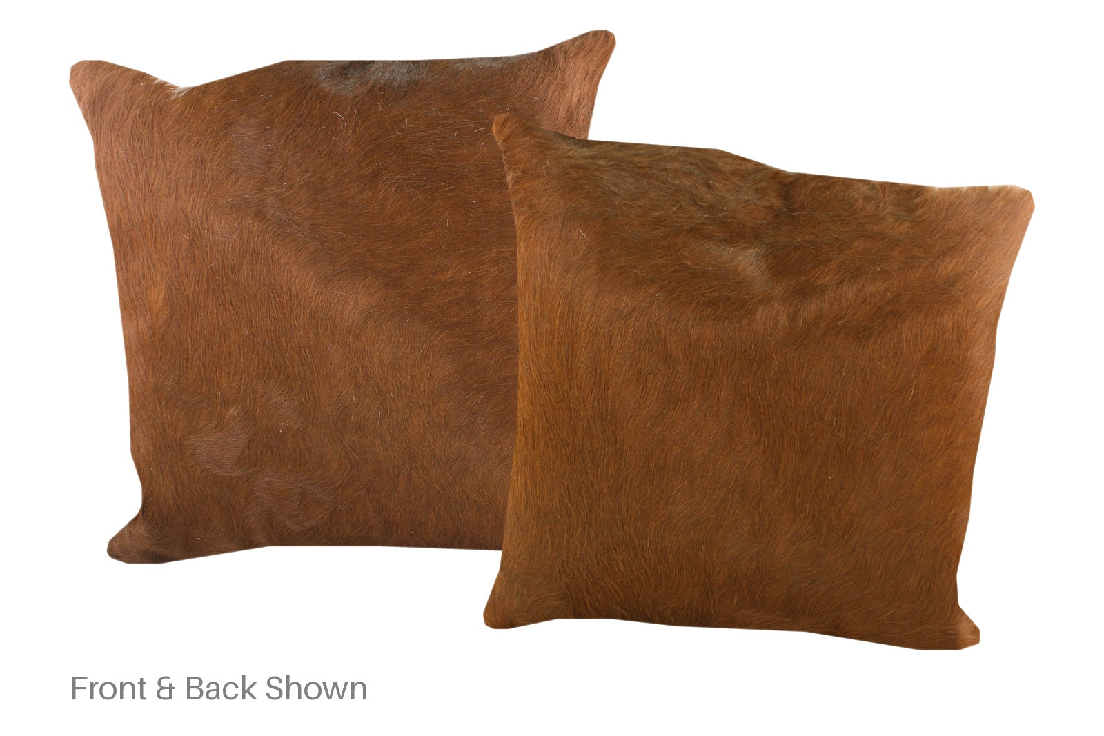 Solid Brown Cowhide Pillow #A53099