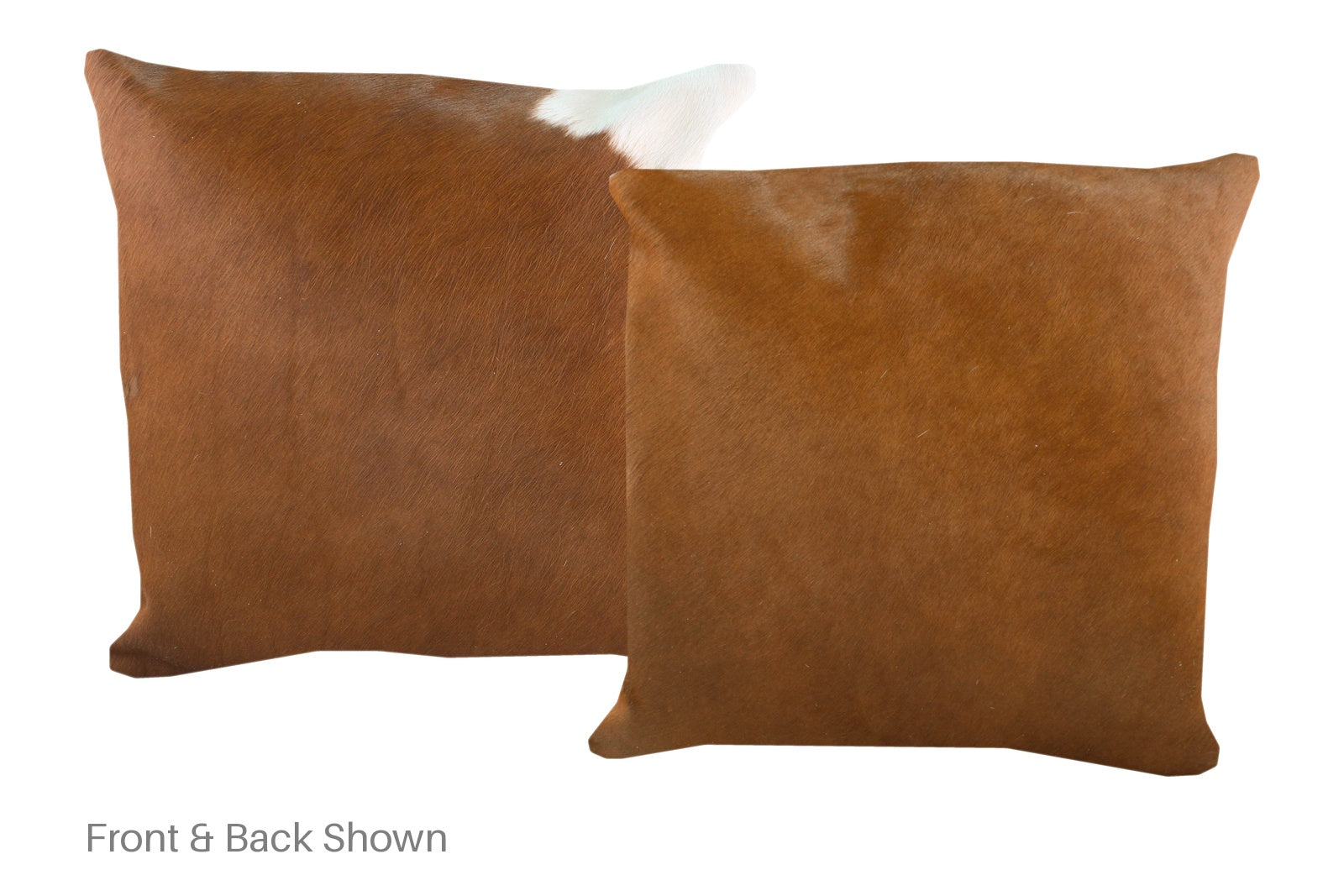 Solid Brown Cowhide Pillow #A53100