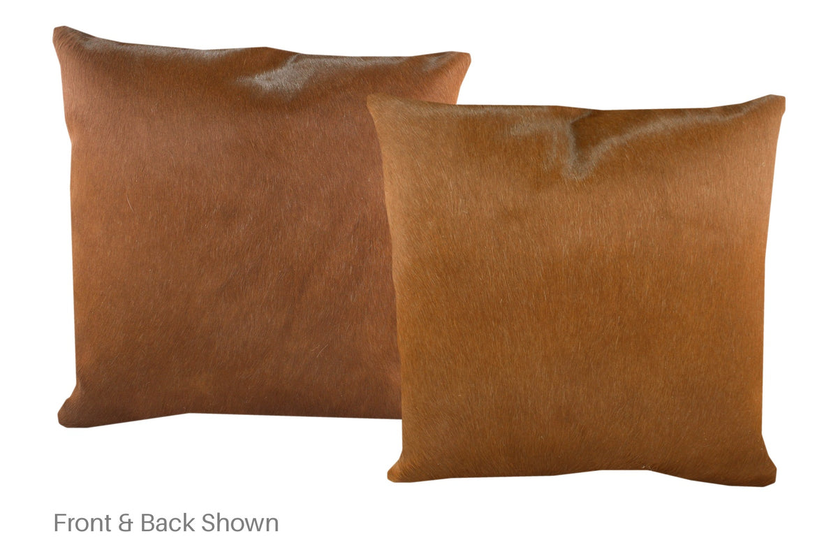 Solid Brown Cowhide Pillow #A53110