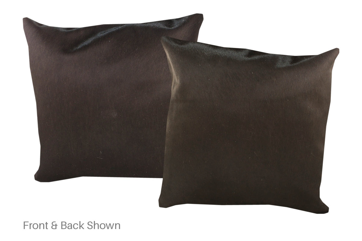 Solid Black Cowhide Pillow #A53112