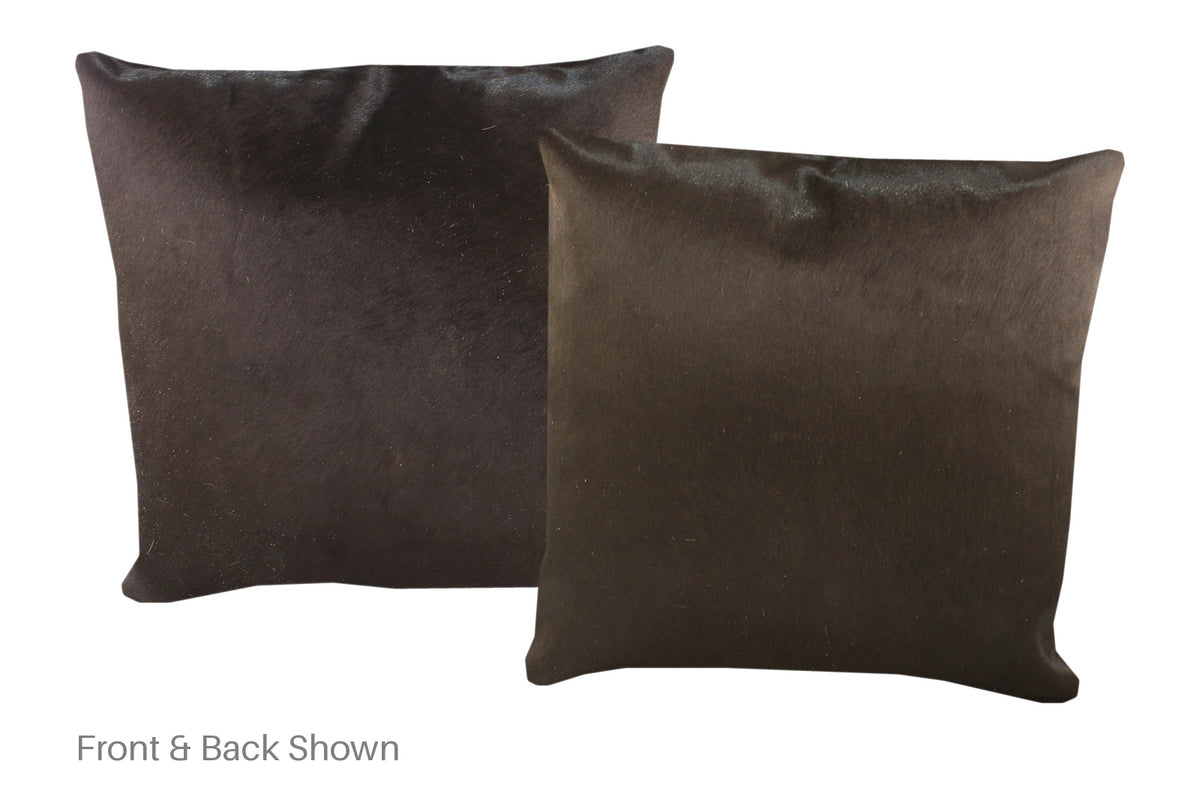 Solid Black Cowhide Pillow #A53115