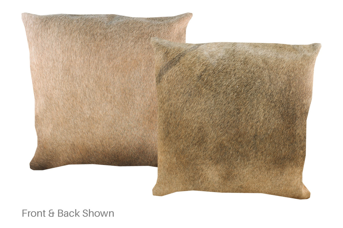 Grey with Beige Cowhide Pillow #A53122