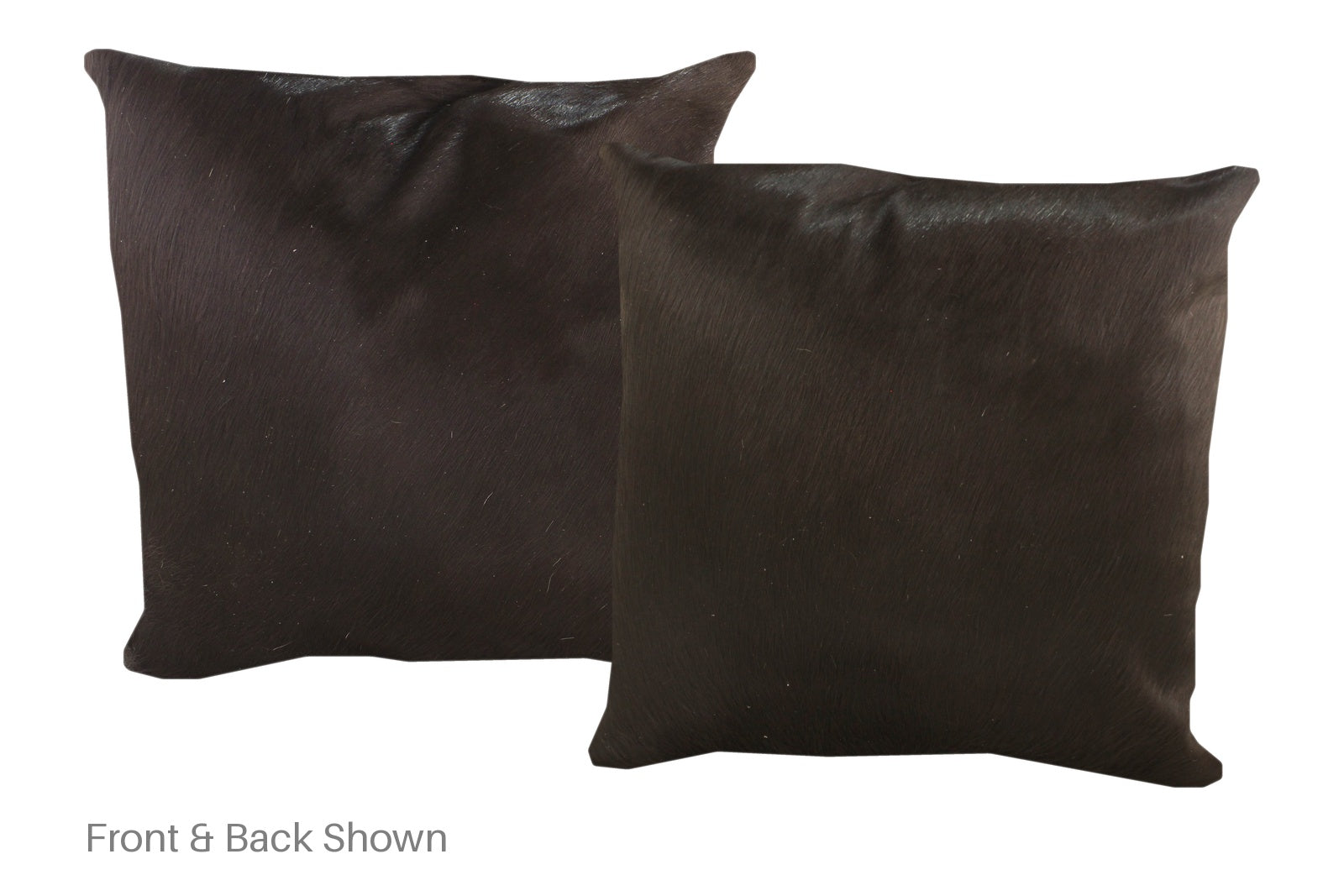 Solid Black Cowhide Pillow #A53123