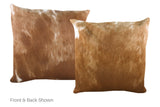 Brown with Red Cowhide Pillow 20x20 #A53128 by Hudson Hides