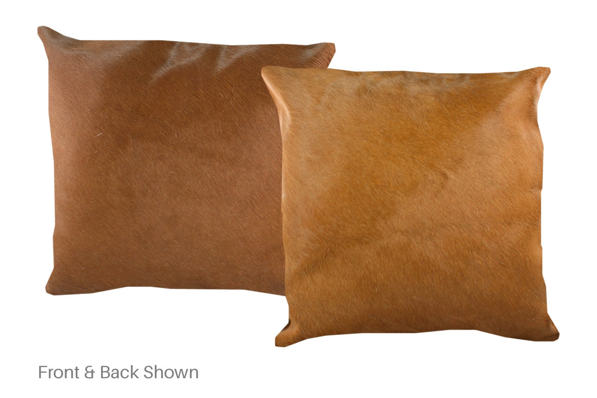 Solid Brown Cowhide Pillow #A53132