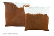 Brown and White Cowhide Pillow 20x20 #A53135 by Hudson Hides
