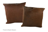Brown with Red Cowhide Pillow 20x20 #A53148 by Hudson Hides