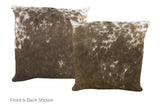 Salt and Pepper Brown Cowhide Pillow 20x20 #A53166 by Hudson Hides