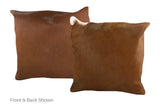 Solid Brown Cowhide Pillow 20x20 #A53168 by Hudson Hides