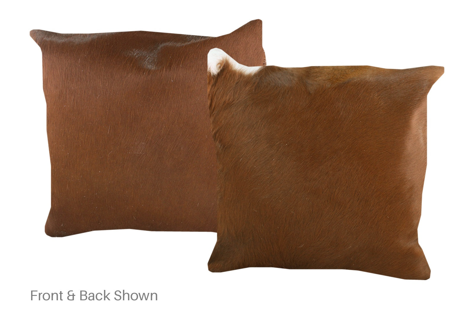 Solid Brown Cowhide Pillow #A53168