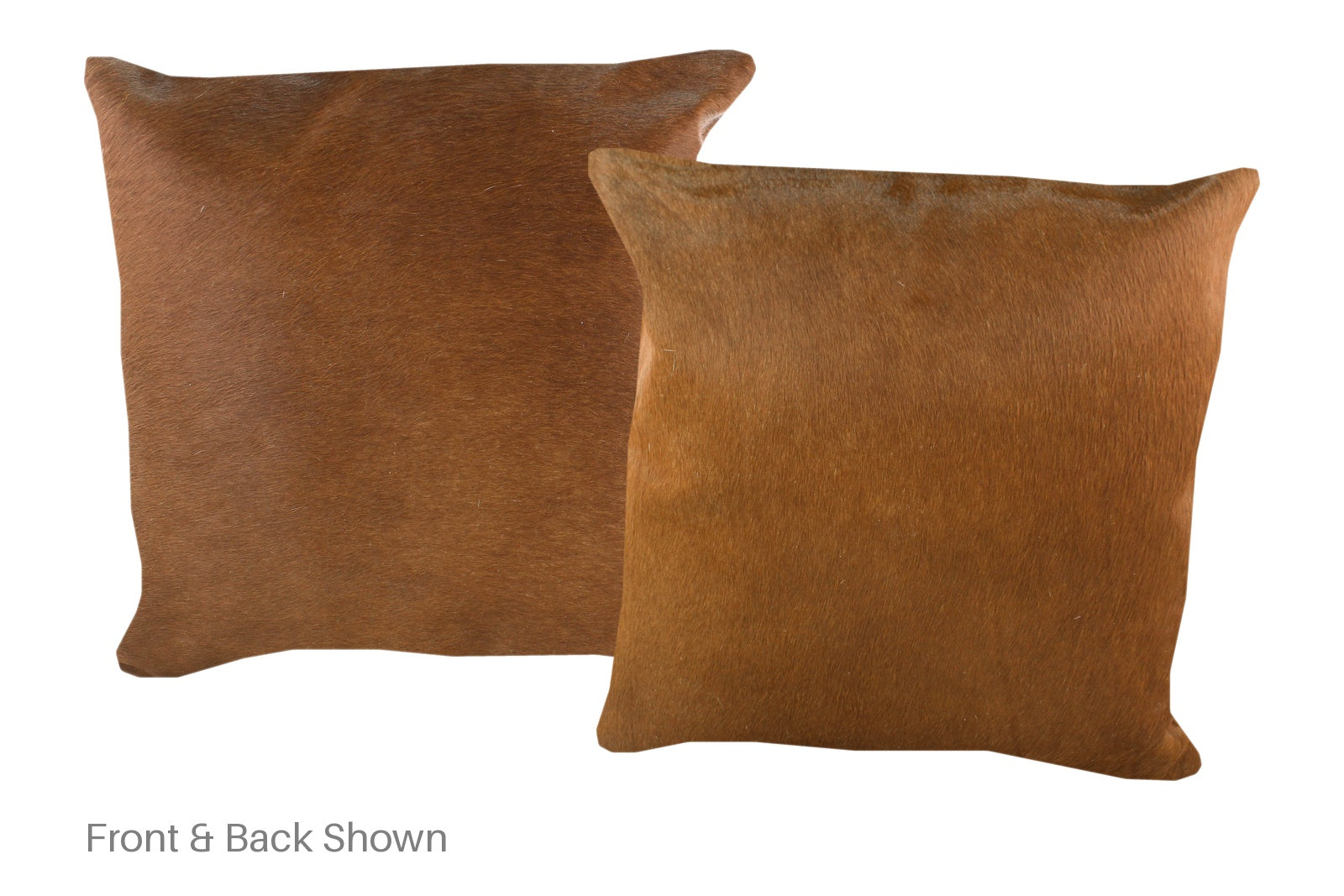 Solid Brown Cowhide Pillow #A53169