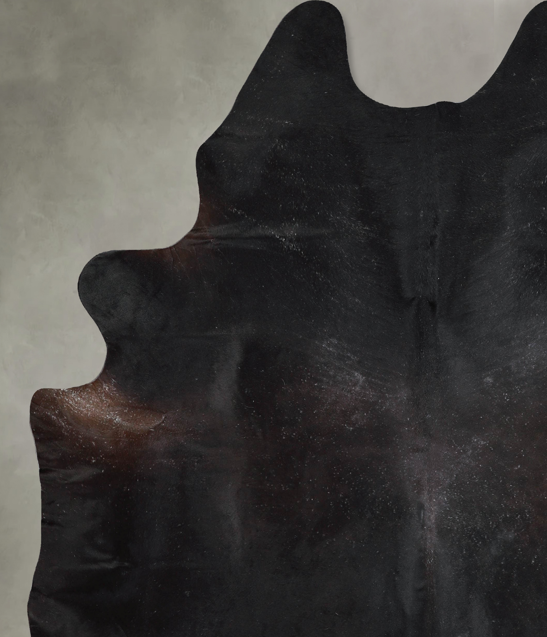 Solid Black Cowhide Rug #A53178