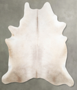 Ivory with Beige XX-Large Brazilian Cowhide Rug 7'10"H x 6'10"W #A53183 by Hudson Hides