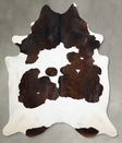 Chocolate and White XX-Large Brazilian Cowhide Rug 8'2"H x 7'1"W #A53188 by Hudson Hides