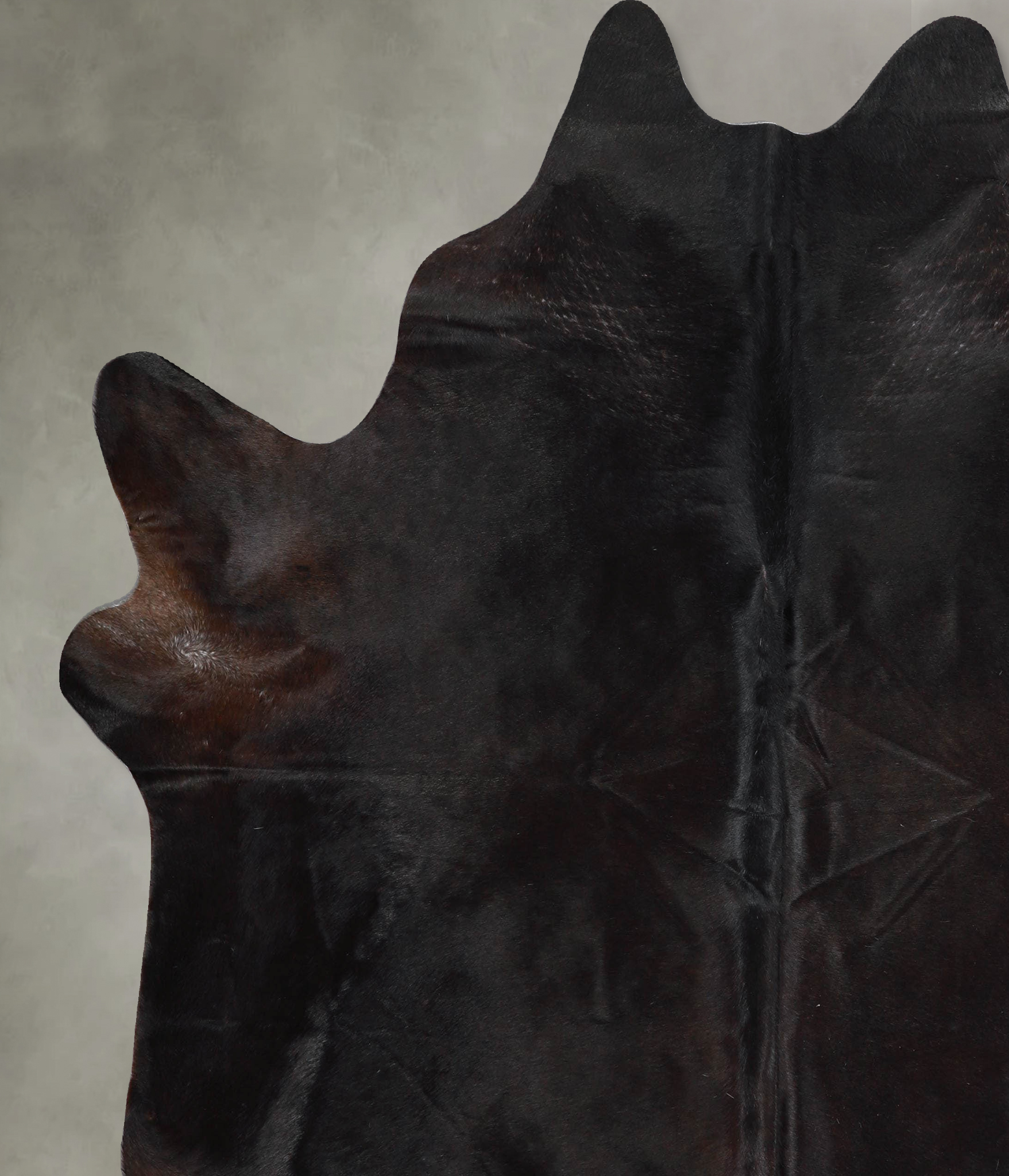Solid Black Cowhide Rug #A53189