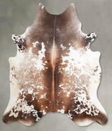 Salt and Pepper Brown X-Large Brazilian Cowhide Rug 6'11"H x 6'6"W #A53192 by Hudson Hides
