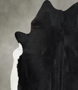 Solid Black XX-Large Brazilian Cowhide Rug 7'8"H x 7'0"W #A53198 by Hudson Hides