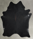 Solid Black XX-Large Brazilian Cowhide Rug 8'1"H x 6'11"W #A53203 by Hudson Hides