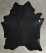 Solid Black XX-Large Brazilian Cowhide Rug 8'1"H x 6'11"W #A53203 by Hudson Hides