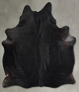 Solid Black X-Large Brazilian Cowhide Rug 7'1"H x 6'2"W #A53205 by Hudson Hides