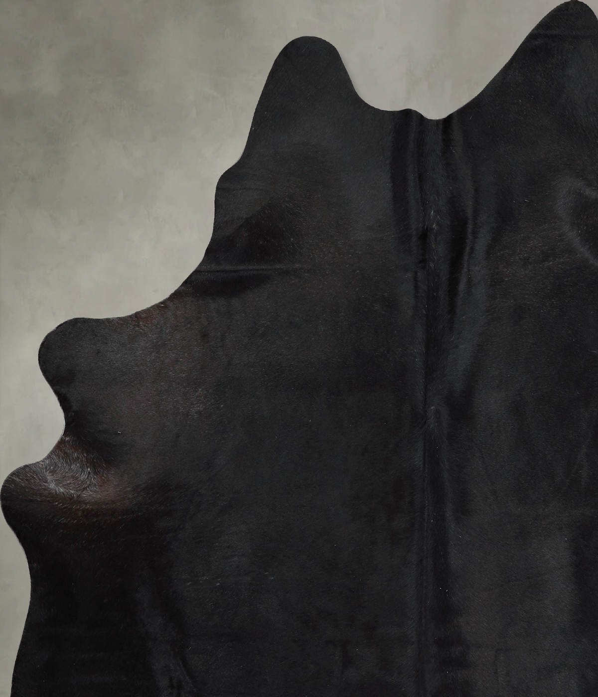 Solid Black X-Large Brazilian Cowhide Rug 7'1"H x 6'2"W #A53205 by Hudson Hides