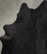 Solid Black X-Large Brazilian Cowhide Rug 7'1"H x 6'2"W #A53205 by Hudson Hides