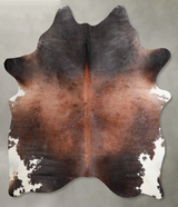 Chocolate and White X-Large Brazilian Cowhide Rug 7'7"H x 6'5"W #A53211 by Hudson Hides