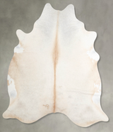 Ivory with Beige X-Large Brazilian Cowhide Rug 7'2"H x 6'6"W #A53213 by Hudson Hides