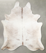 Ivory with Beige X-Large Brazilian Cowhide Rug 7'6"H x 6'2"W #A53216 by Hudson Hides