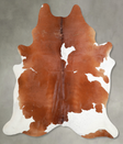 Brown and White XX-Large Brazilian Cowhide Rug 7'8"H x 6'8"W #A53219 by Hudson Hides